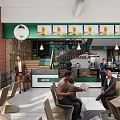 Modern Bubble Tea Shop Interior With Cozy Seating Customers Relaxing And Fresh Drinks