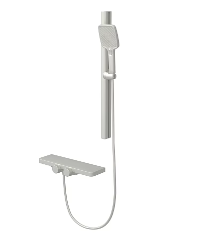 Chrome Handheld Shower System With Wall Mount Bracket And Flexible Hose 3d model