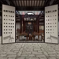 Confucian Culture Exhibition Space With Traditional Chinese Wooden Screens And Moral Values Inscriptions