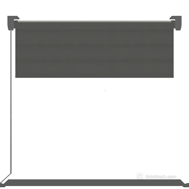Dark Gray Modern Roller Curtain with Pull Cord for Home Interior Decor 3d model 