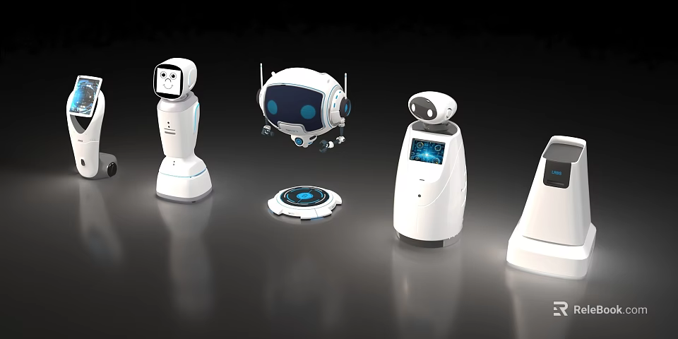 Various Modern Robots With Different Designs And Interactive Technological Features 3d model