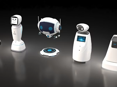 Various Modern Robots With Different Designs And Interactive Technological Features 3d model