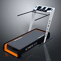 ULTIMATE BODY Home Fitness Treadmill with Display Panel Handrails and Orange Accents White Black Design