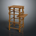 Handmade Wooden Multi layered Furniture With Ladder And Shelf Structure