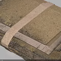 Stacked Brown Cardboard Sheets Tied With White Straps For Household Supplies