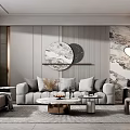 Modern sofa coffee table combination 3d model