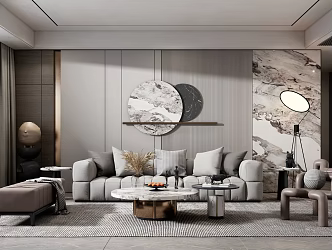 Modern sofa coffee table combination 3d model