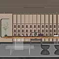 Traditional Tea Room Interior Design with Wooden Shelves Tea Sets Low Table and Potted Plant