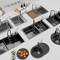 Modern dish washing basin sink dish washing basin 3d model