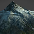 mountain peak terrain of snow mountain range 3d model