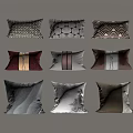 Decorative Throw Pillows With Various Patterns And Colors For Home Decor 3d model