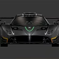 Gray Sleek Race Car With Rear Spoiler Orange Wheels And Green Accents