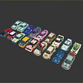 Colorful Toy Cars In Multiple Colors And Styles For Kids Play And