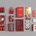 Fire fighting equipment combination 3d model