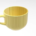 Yellow Wooden Handle Mug with Natural Grain and Simple Design for Daily Use