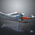 Intricate Fantasy Decorative Sword With Ornate Blade And Red Wrapped Handle