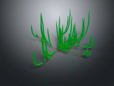 Vibrant Aquatic Animals Swimming Among Lush Green Water Plants Habitat 3d model