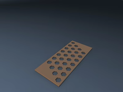Garden Landscape Decorative Board With Brown Hexagonal Holes For Outdoor Design 3d model