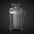Stainless Steel Nitrogen Gas Cylinder Tank with Wheel Cart and Labels