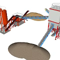 Industrial Construction Equipment With Conveyor Belts Storage Tanks And Sand Piles