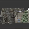 Cozy Triangular Roof House With Solar Panels Stained Glass Window Wooden Deck And Deck Chair