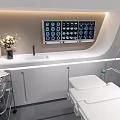 Modern Hospital Clinic Interior With Examination Table Medical Equipment and White Walls