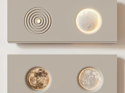 Modern Textured Wall Lamps With Different Patterns And Illuminated Circular Design 3d model