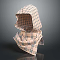 Stylish Plaid Hooded Scarf With Classic Check Pattern And Soft Fabric Texture