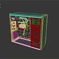 Open Computer Case Showing Internal Components Motherboard Cooling System And Hard Drive 3d model