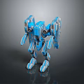 Scifi Mechanical Robot Character Design With Blue Armor And Limb Structure 3d model