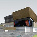Modern Commercial Complex Featuring Glass Facade Multi Level Retail And Landscaped Plaza