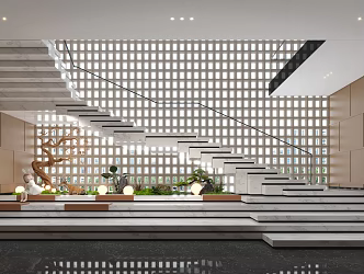 Modern staircase landscape staircase interior landscape 3d model