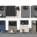 Modern Daily Use Coffee Machines With Temperature Display And Coffee Cup Design