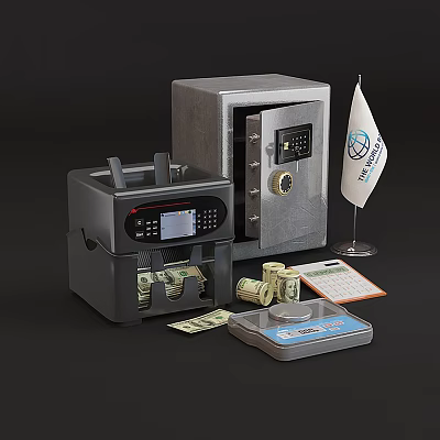 Modern Safe Safe Vault Detector Combination 3d model Modern Safe Safe Vault Detector Combination 3d model