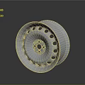 Silver Tire's Wheel Rim Featuring Multiple Circular Holes And Reflective Finish On Dark Background