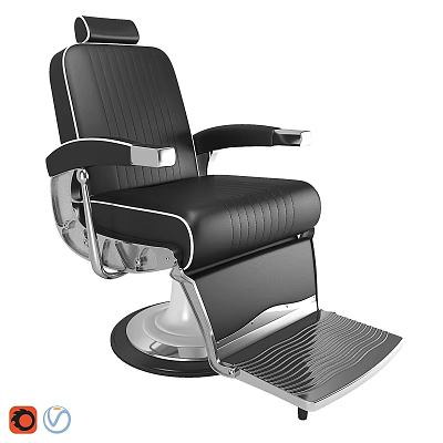 Medical Equipment Black Leather Examination Chair With Metal Frame And Footrest 3d model
