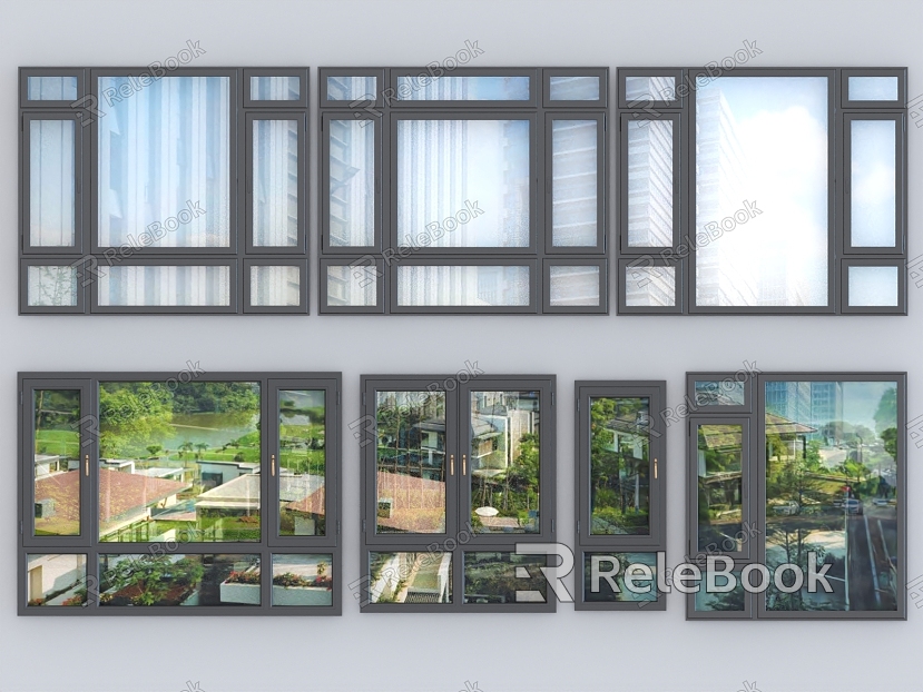 window glass window casement window sliding window aluminum alloy window broken bridge aluminum window bay window glass door floor-to-ceiling window model