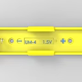 Yellow UM4 1.5V Battery Compartment With Spring Contacts And Plastic Casing