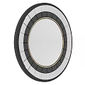 Elegant Round Decorative Mirror with Layered Neutral Tones Frame for Modern Home Interior 3d model