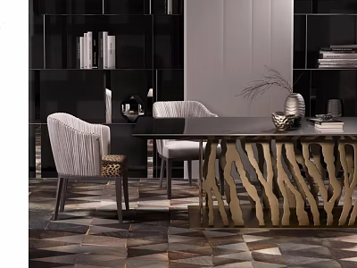 Dining table and chair combination 3d model