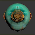 Vibrant Sculpture Carving With Vase Shape Face Design And Top Ornament