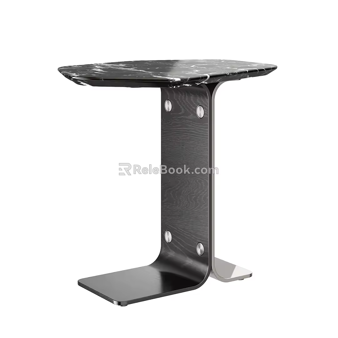 Minotti Italian Minimal Side Table Marble Side Table Solid Wood Side Table Metal Side Table Sofa Side Table 3d model
