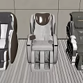 Three Modern Massage Chairs With Unique Designs In Interior Environment 3d model