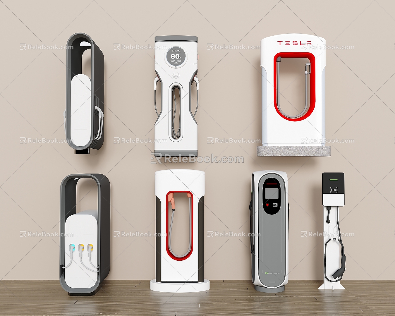 modern car charging pile 3d model