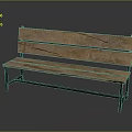 Outdoor Rustic Wooden Bench With Natural Wood Seat And Metal Frame Design