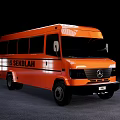 Orange School Bus Modern Exterior Design With Black Windows And BAS SEKOLAH Lettering