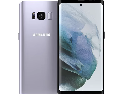 Stylish Samsung Silver Smartphone With Rear Camera Setup And Abstract Display Design 3d model