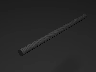 Ribbed Metal Door Handle with Modern Design for Home Interior Decoration 3d model