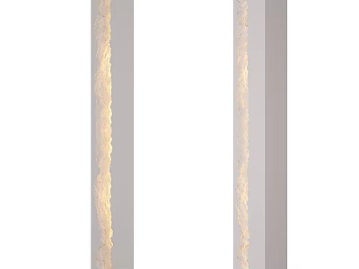 Vertical Decorative Wall Panels With Built In LED Lighting And Neutral Color Tones 3d model