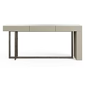Modern Light Gray Console Table With Metal Frame And Three Drawers
